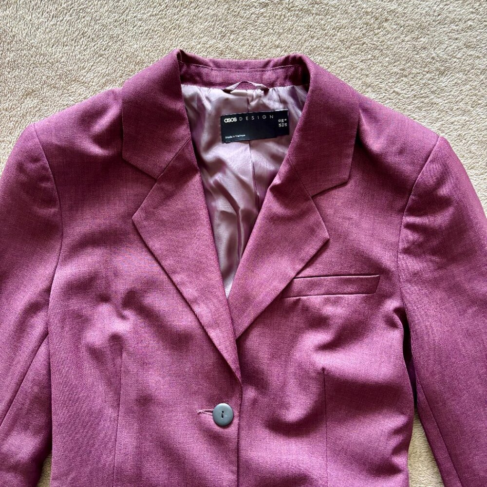 ASOS DESIGN Women’s Purple Plum Blazer – Size 6 - Picture 2 of 13